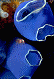 blue tunicates with tiny fish (#21A)